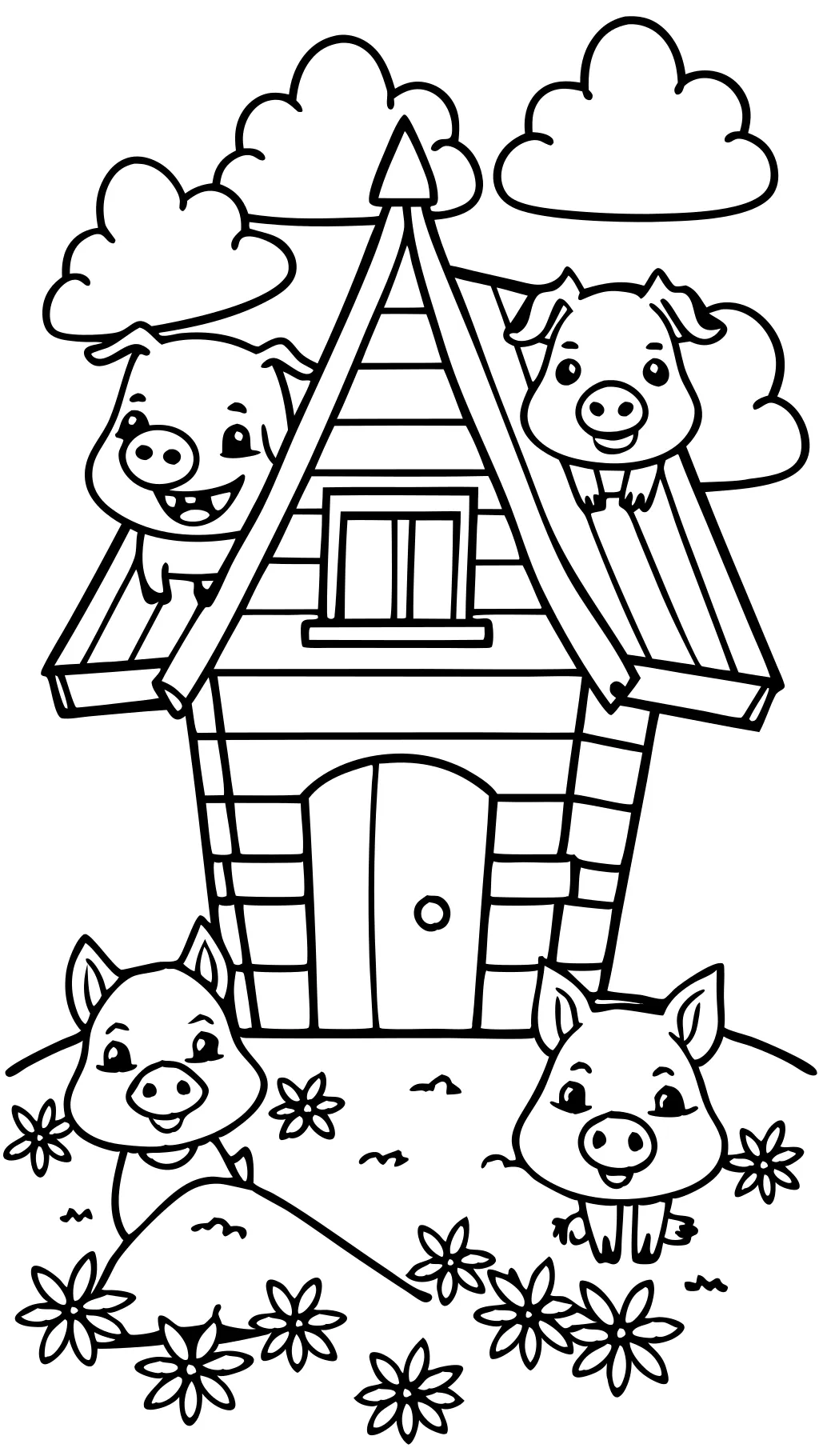 3 little pigs coloring page